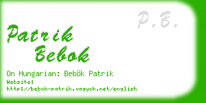 patrik bebok business card